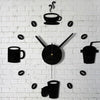 Coffee Cups Beans Wall Clock