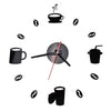 Coffee Cups Beans Wall Clock